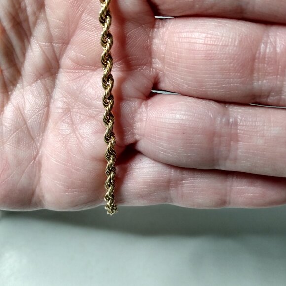 10k yellow gold rope bracelet - Picture 2 of 12
